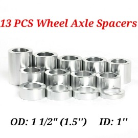 TARAZON 13X Wheel Axle Spacers Kits 1" ID 1.5" OD For Touring Road Glide Softail Dyna
