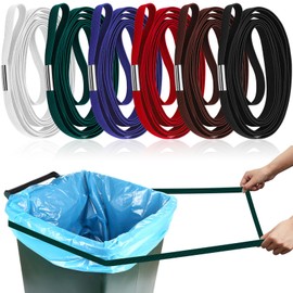 Riakrum 6 Pieces Trash Can Rubber Bands, Suitable for 60-98 Gallon Trash Cans,Perimeter from 102 Inches to 150 Inches Large Multi-functional Rubber Bands Suitable Kitchen Camping,6 Colors(Flat)