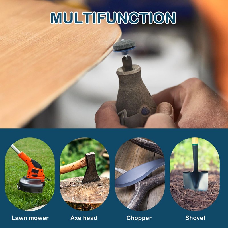 Lawnmower Blade Sharpener,Universal Heavy Duty Garden Tool Sharpener,Multi-Sharp Rotary Lawnmower