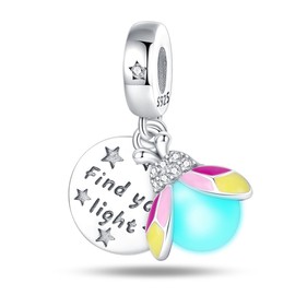 Pandach Women's Charm Pendant for Bracelet, 925 Sterling Silver Charms Beads Fits Bracelet and Necklace, Compatible with European Bracelets for Women Girls C5, Sterling Silver