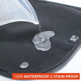 SupplyMaid Waterproof Server Apron - Short Stainproof Waist Apron for Waiters and Waitresses - 3 Convenient Pockets Hold Pens, Notepads, Straws & More