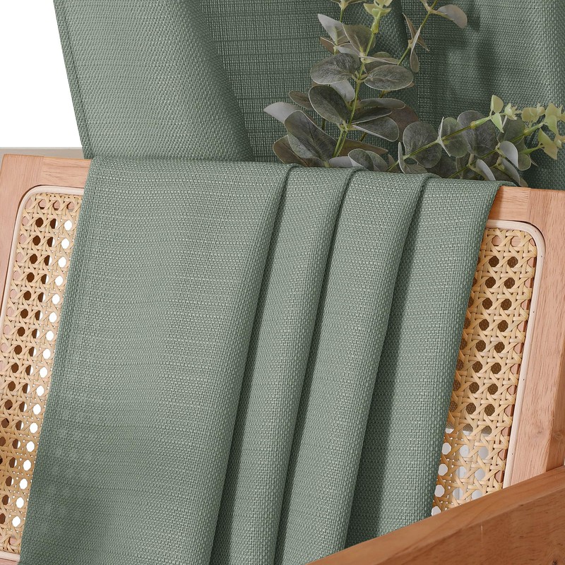 Chyhomenyc Sage Green Curtains 84 Inch Length 2 Panels Set,