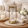 Brass Hourglass 5.5 Inch with White Sand – Engraved Love