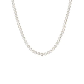 Valero Pearls Women's Pearl Necklace High-Quality Freshwater Cultured Pearls 7-8 mm Round White 925 Sterling Silver Pearl Necklace with Real Pearls, Freshwater cultured pearl, freshwater cultured