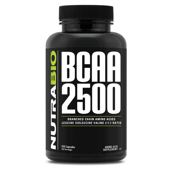 NutraBio – BCAA 2500 – Branched Chain Amino Acids –