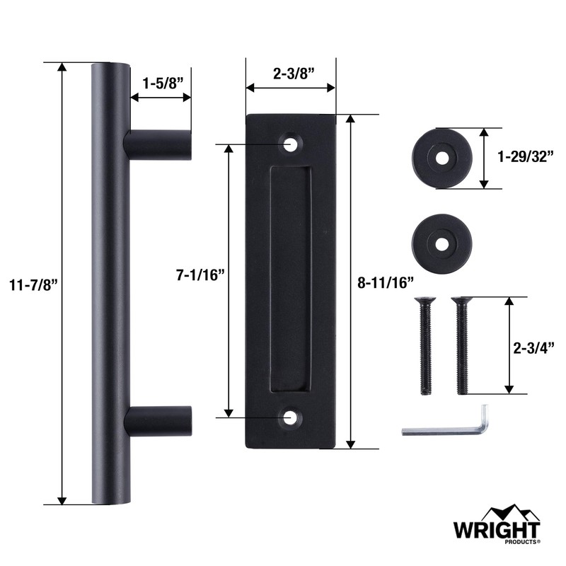 Wright Products Barn Door Pull and Flush Mounted Handle Set