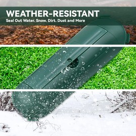 2 Pcs Outdoor Waterproof Extension Cord Safety Box Weatherproof Resistant Seal Housing IP44Waterproof Connection Box for Protect Holiday String Lights Wires and Plugs (Green)
