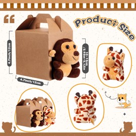Seenelling 16 Sets Stuffed Animals Bulk Mini Plush Forest Animals Bulk Adopt a Pet Party Favors Jungle Safari Stuffed Toys with Paper Boxes for Pet Theme Birthday Party Favors