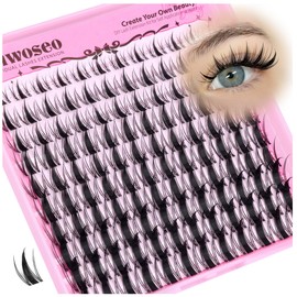 wiwoseo Manga Lash Clusters Manga Eyelash Clusters Anime Cluster Eyelash Extensions Clusters Lashes Clear Band Cluster Eyelashes Fairy Lash Clusters Manga Individual Lashes for Beginners (8-16MM)