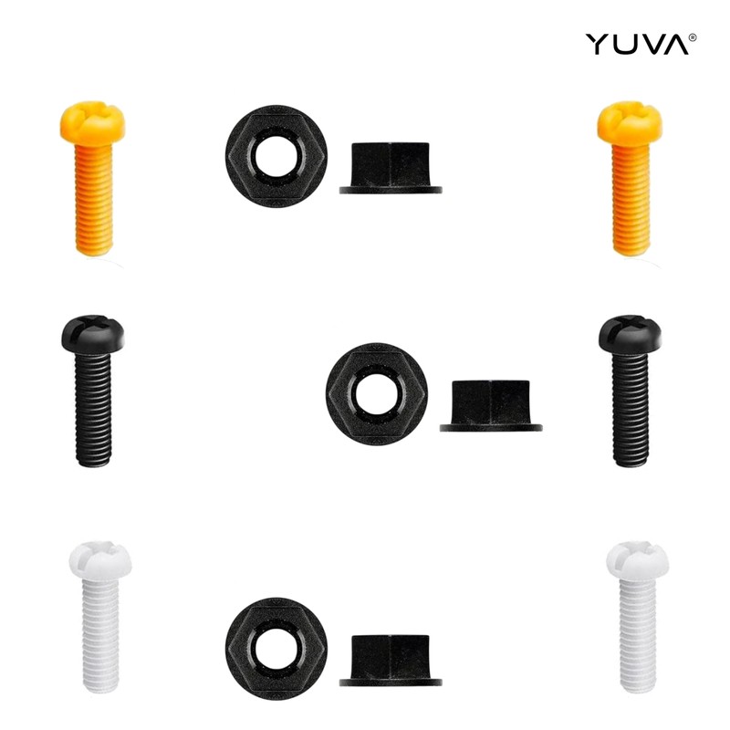 YUVA Car Number Plate Screws and Nuts Kit, 6 Sets