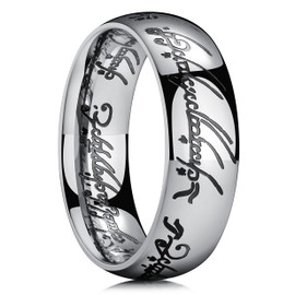 King Will 7mm One Ring for Men Magic Power Rings Silver Titanium Rings Black Plated Wedding Band for Men Women Comfort Fit High Polished T(10)