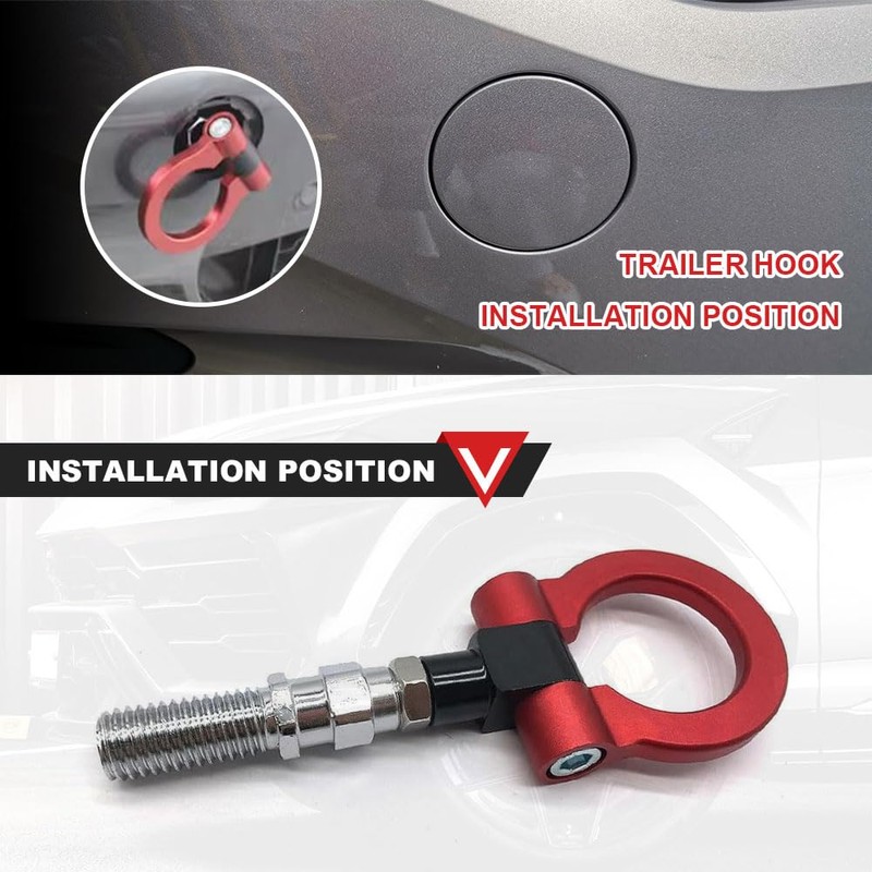 HEVLE Racing Towing Car Tow Hook, Car Front Bumper Tow