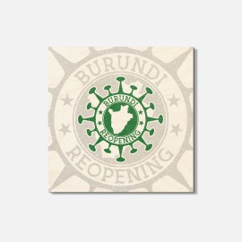 Unbranded Burundi Reopening Grunge 4'' X 4'' Square Wooden Coaster