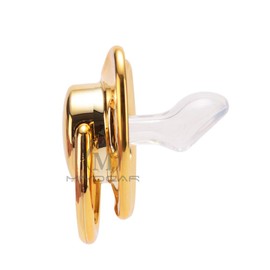 Custom Pacifier with Name Gold Luxurious Bling Pacifier for Girl and Boy Ideal Baby Gift (2pcs)