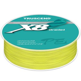 TRUSCEND X8 Braided Fishing Line, Upgraded Spin Braid Fishing Line, Smooth and Ultra Thin Braided Line, Fishing Wire Super Strength and Abrasion Resistant, No Stretch and Low Memory 80lb-547yds