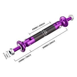 TOMALL 2 Pcs 45mm Car Adjustable Front/Rear Bumper Lip Splitter Support Strut Rod Carbon Fiber Purple Universal Auto Bumper Fasteners Lever (Carbon Fiber Purple)