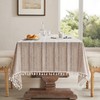 ZeeMart Hemstitched Striped Boho Tablecloth 54x70 Inch (Fit 3ft-4ft, Narrow