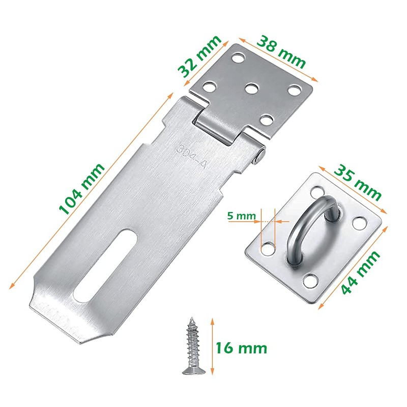 Padlock Hasp,1 pcs Stainless Steel Heavy Duty Hasp Staple with