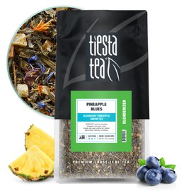 Tiesta Tea - Pineapple Blues, Loose Leaf, Blueberry Pineapple Green Tea, Premium Tropical Blend, Medium Caffeinated, Brews Up to 200 Cups, 16oz Resealable Bulk Pouch