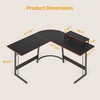 CubiCubi L Shaped Gaming Desk Computer Office Desk with Carbon