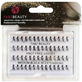 Fabz Beauty False Lashes Duralash Individual Naturals Knot- Free Eyelash Extensions Short/Medium/Long Black (Medium 10mm)