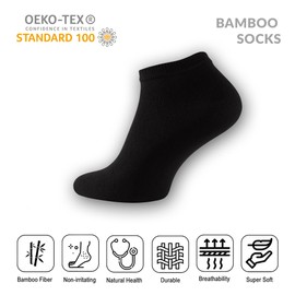 Bamboo Socks for Women, 6 Pairs, Soft, Breathable, Casual and Formal Calf Socks, Joyful Colours, 6 x White, 35-40, 6x Black