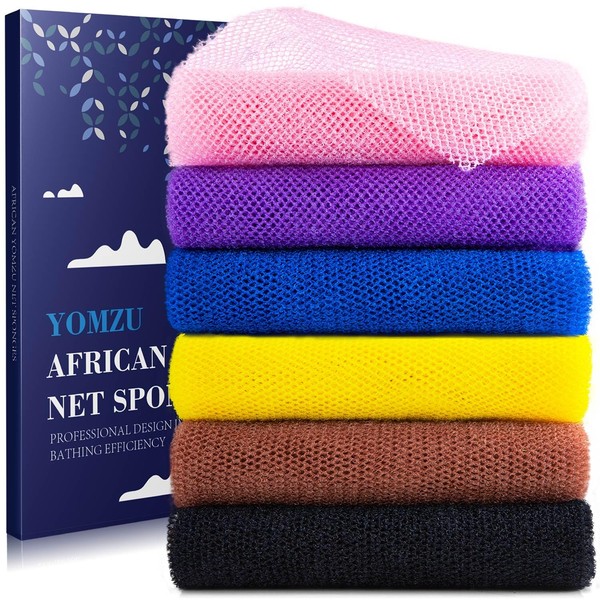 YOMZU African Net Sponge Exfoliating Bath Sponge Scrubbing Long Rag