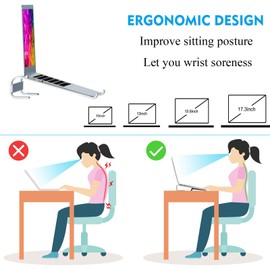 Gift for Men, Laptop Stand, Ergonomic Aluminium Computer Stand, PC Holder, Lightly Ventilated for MacBook Pro/Air, Dell, HP, MateBook All 10-17 Inch Notebooks, Black