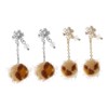 Baluue 4pcs Nail Art Plush Rhinestones Decor for Manicure Cute
