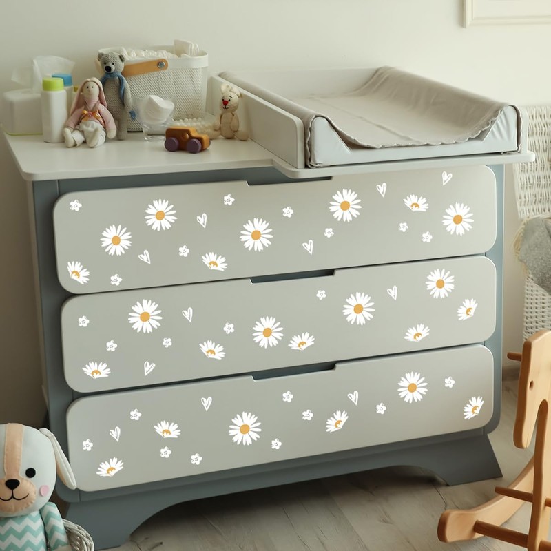 Sarini 2pcs Daisy Stickers Bicycle Daisy Stickers Waterproof Frame Stickers