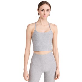 Beyond Yoga Women's Spacedye Slim Racerback Cropped Tank, Silver Mist, X-Small