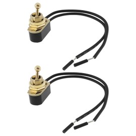 YINETTECH 2pcs 6A 120V 2-Wire Brass Heavy Duty Toggle Switch Auto Contacts Switch Rocker Toggle Switch Suitable for Car Truck Marine