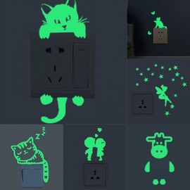 Glow-in-the-Dark Fluorescent Fairy Wall Stickers for Kids' Bedroom Decoration Glow-in-the-Dark Sticker E GD00238 100ea