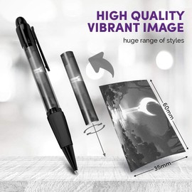 Beautiful and comfortable Set of 2 Matching Pens BW - Melting Moon Vintage Digital Art #36052