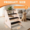 Dog Stairs Ramp, Wooden 4-Step Dog Ramp for Small/Medium/Older Dogs