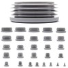 40mm Plastic End Caps, Grey Tube Inserts Bungs, Pack of