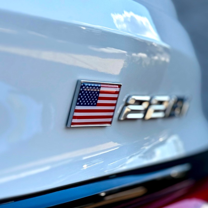 Elektroplate 2 Mini American Flag OEM Chrome Emblems for Motorcycles,