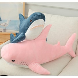OPHRBU Shark Plushies Pillow Large, Plush Shark Toy Pillow, Comfortable Sleep Pillow Back Cushion, Kids Room Decoration, Bedtime Gift for Boys and Girls. 1 Piece (Pink 31.5in)
