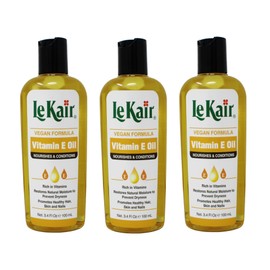 Le Kair Vitamin E Oil Hair & Body Oil - Vegan Formula 3.4 Ounce - 3 Pack