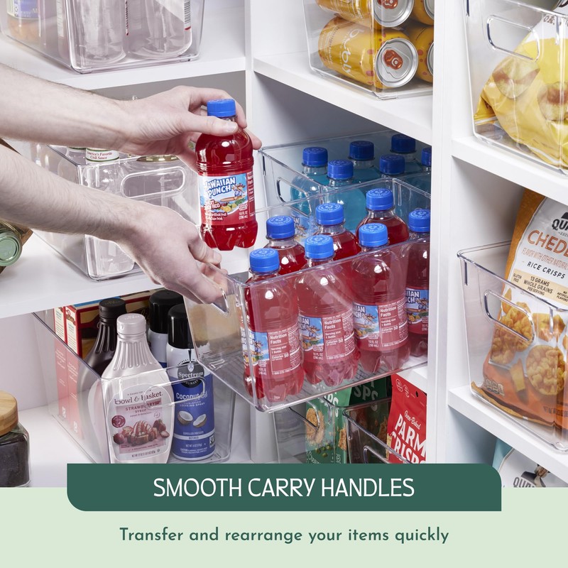 RUBOXA Shatterproof Clear Plastic Storage Bins for kitchen organization and