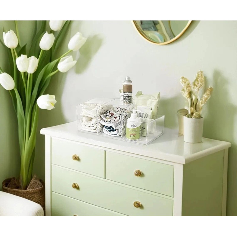 LELLOBABY™ - Deluxe Lucite Acrylic Diaper Caddy