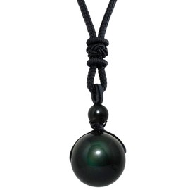 Nupuyai Round Polished Stone Necklace for Unisex, Healing Crystals Lucky Blessing Chakra Beads Stone Pendant for Women and Men Adjustable