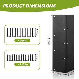 KvyusFlourish 10 Packs Raised Beds Corner Brackets 11 in Metal L Brackets for with Screws Black Angle Corner Bracket Connectors 11" x 3" x 3" for Wood Flower Box Angle Brace Black