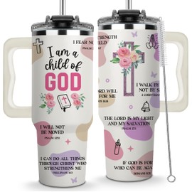 Christian Gifts for Women on Mothers Day, Child of God Tumbler, Inspirational Religious Faith Cup, Bible Verse Mug, Baptism Confirmation Gift, Spiritual Birthday Gifts for Mom, Daughter, Friends