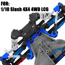 hopsupRC 7075 Aluminum C Hub Front Tie Rods with Stabilizer Upgrade Parts for 1/10 Slash 4X4 4WD LCG.Navy Blue