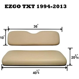 Huskey Parts Company 2PCS Charcoal Gray Golf Cart Front Seat Cover Diamond Stitching for EZGO TXT/Medalist 1994-2013, Marine Grade Vinyl, Custom Fit, Staple On…