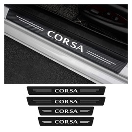 CWWHY Car Door Sill Protector for Op- el Corsa B C D E F 2021 2020 2019 2018 2017 2016-1993, 4Pcs Car Scuff Plate Door Sill Trim Welcome Pedal Car Accessories, Black