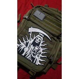 LA Santa Muerte Patch Skull Grim Reaper Iron Sew Biker ATV skate Dirt Bike