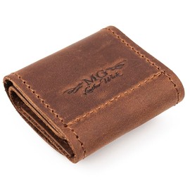 Genuine Leather Guitar Pick Holder – Compact Pouch with Snap Closure for Picks – Convenient Pick Storage for Acoustic, Electric, Bass Guitars – Ideal Gift for Guitarists(Brown)