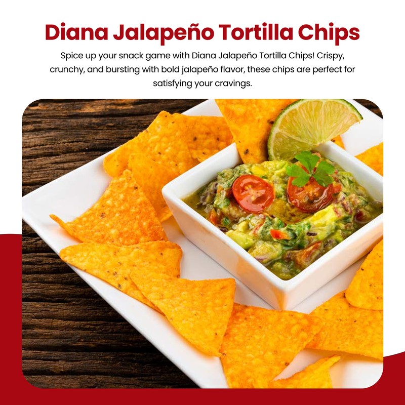 Diana Jalapeño Tortilla Chips 3.84oz (Pack of 6)